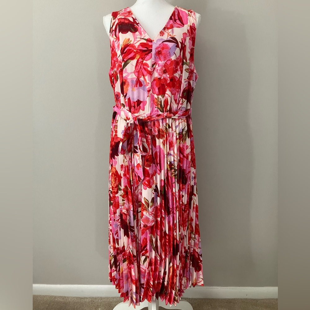 Women’s Lane Bryant dress, pink floral, size 16